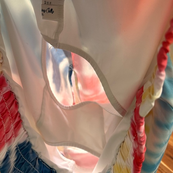 Blooming Jelly Colorful Tie-Dye Lined Women's Running Shorts - Picture 2 of 5